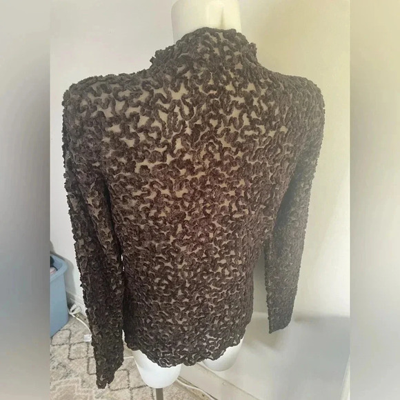 FRANCO FERRARO Vintage Shag Brown Women’s Top Sz M/L Made In Italy Designer 0192 - Picture 4 of 9